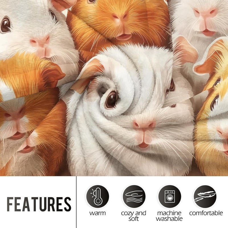 Levens Guinea Pig Blankets for Adults 50"x60", Guinea Pigs Gifts for Girls Boys Women Animal Lovers Soft Flannel Plush Guinea Pig Stuff Throw Blanket Decor for Couch Bed Kids Christmas Birthday Gifts - Image 3